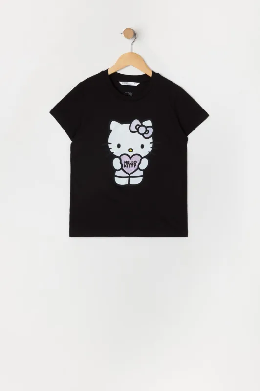 Girls Hello Kitty Black Graphic T-Shirt sold by Urban Planet