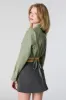 Strappy Cropped Button-Up Top sold by Urban Planet