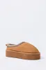 Faux Suede Embroidered Platform Slipper Bootie sold by Urban Planet