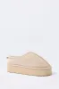 Faux Suede Embroidered Platform Slipper Bootie sold by Urban Planet