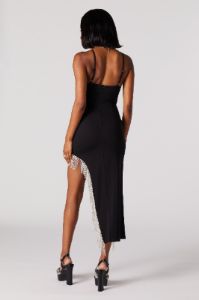Robe asymétrique avec franges et pierres du Rhin sold by Urban Planet