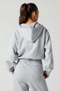 Zip-Up Cropped Fleece Hoodie sold by Urban Planet