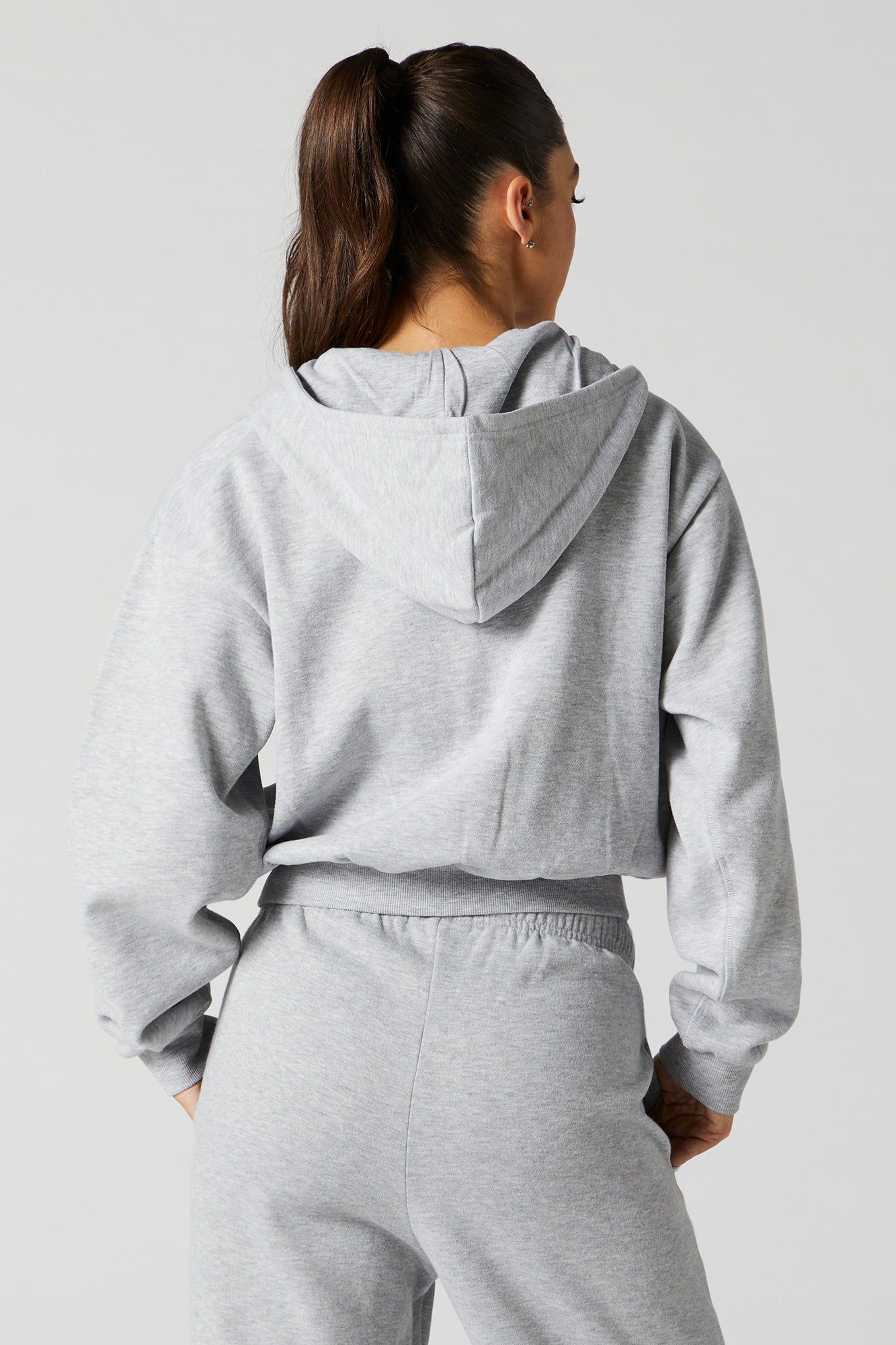 Zip-Up Cropped Fleece Hoodie sold by Urban Planet product image thumbnail 2