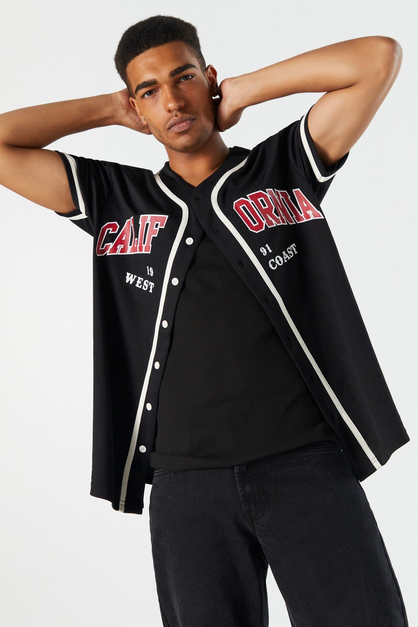 California Graphic Baseball Jersey sold by Urban Planet