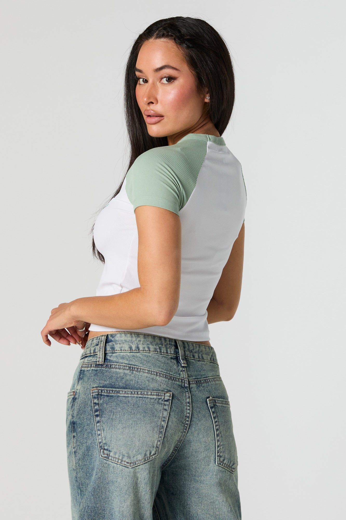 T-shirt raglan côtelé ajusté à imprimé Italia sold by Urban Planet product image thumbnail 2