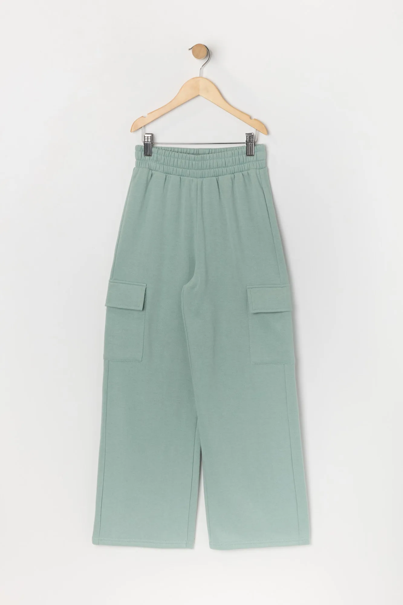 Girls Fleece Wide Leg Cargo Pant sold by Urban Planet