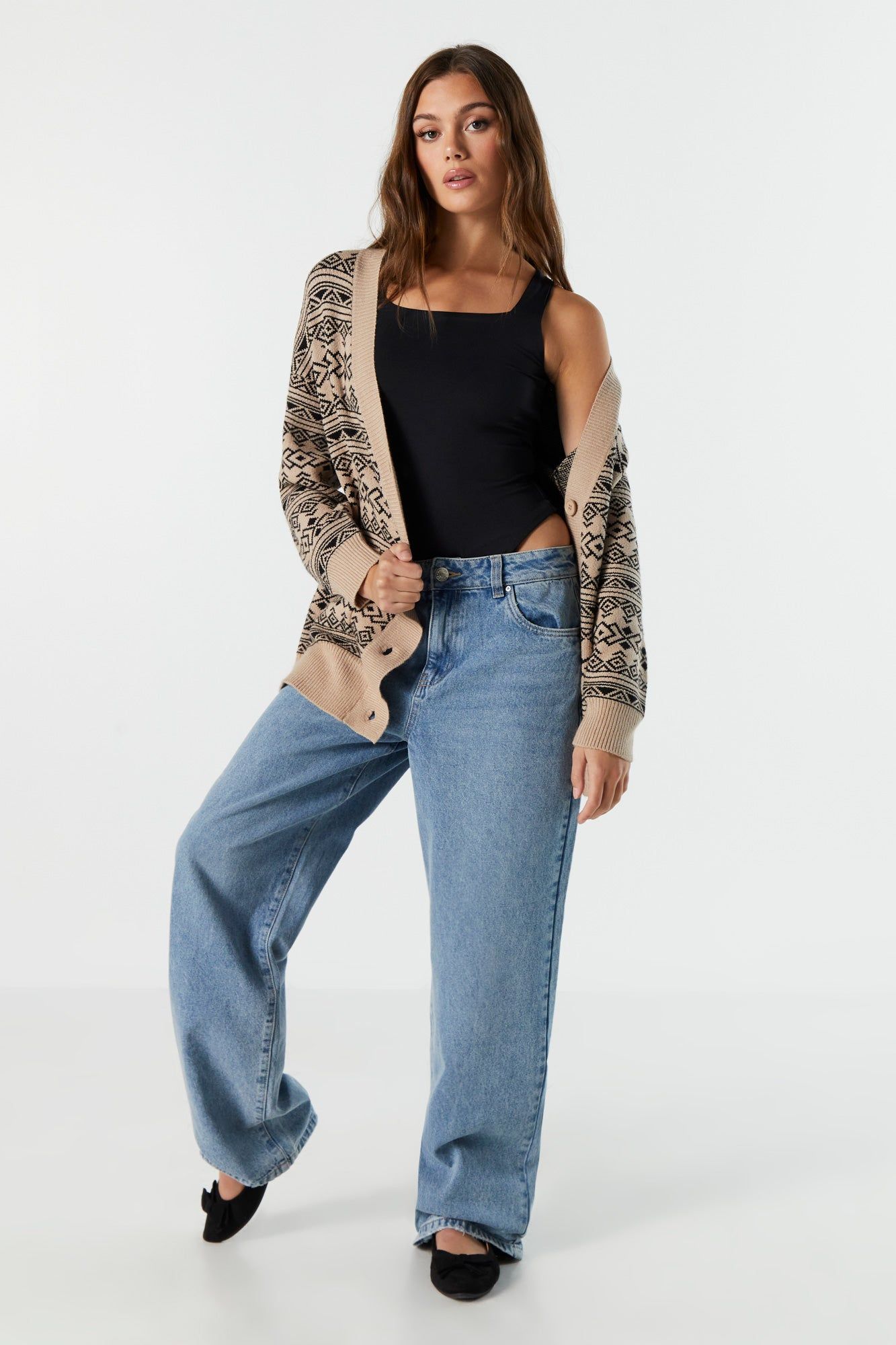 Argyle Knit Button-Up Cardigan sold by Urban Planet product image thumbnail 3