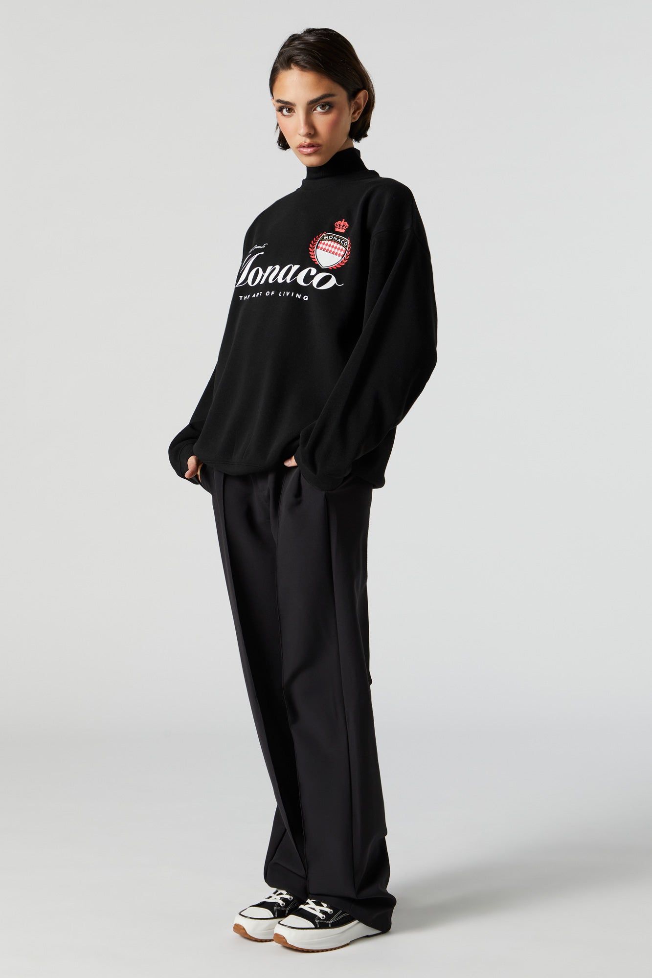 Monaco Graphic Fleece Sweatshirt sold by Urban Planet product image thumbnail 3