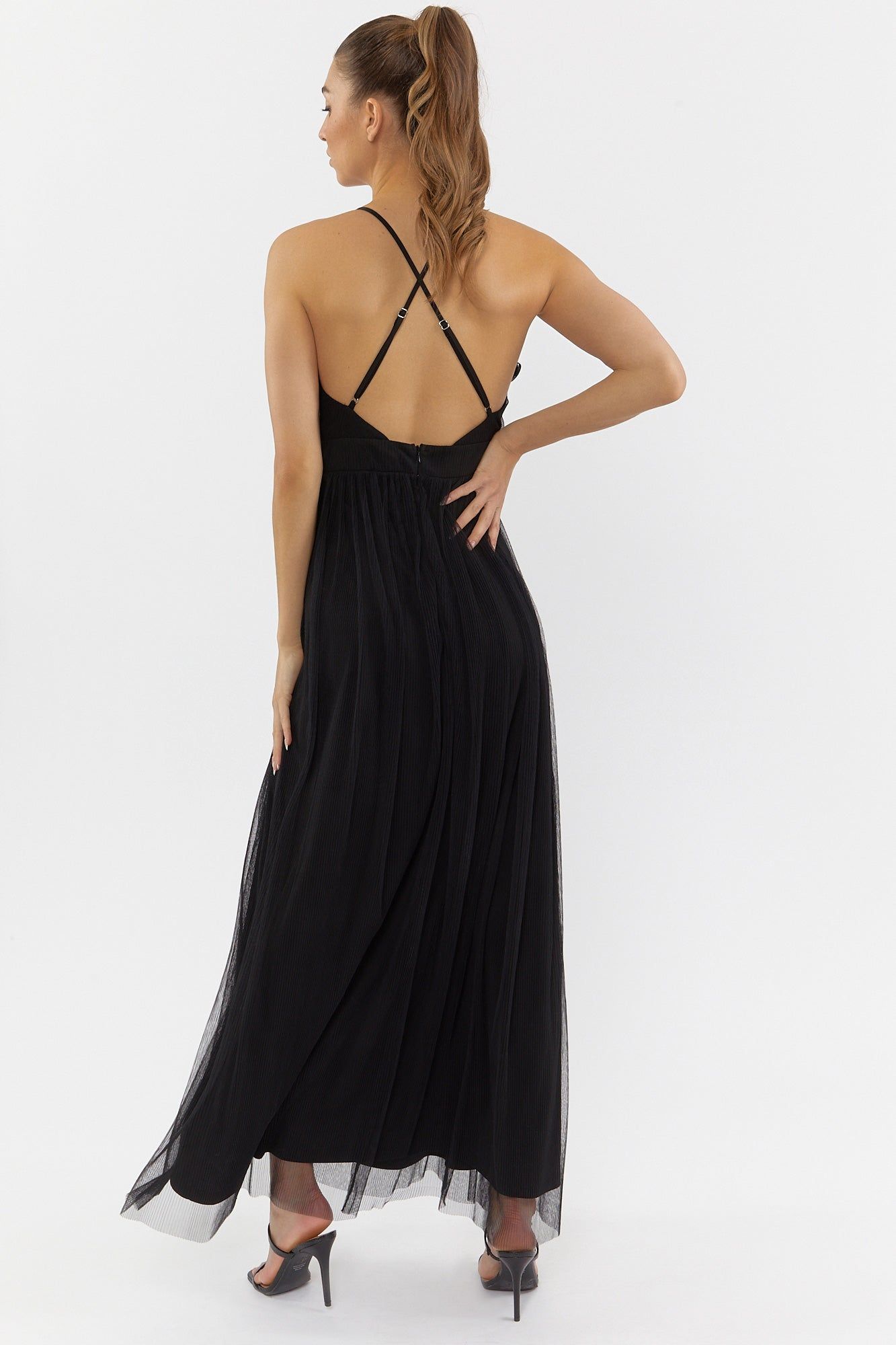 Tulle Deep V-Neck Maxi Dress sold by Urban Planet product image thumbnail 5