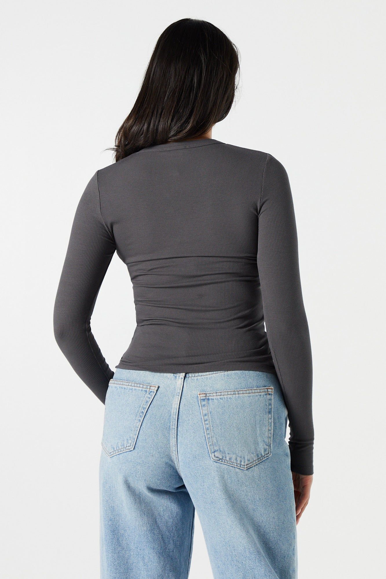 Haut côtelé à manches longues avec col montant sold by Urban Planet product image thumbnail 8