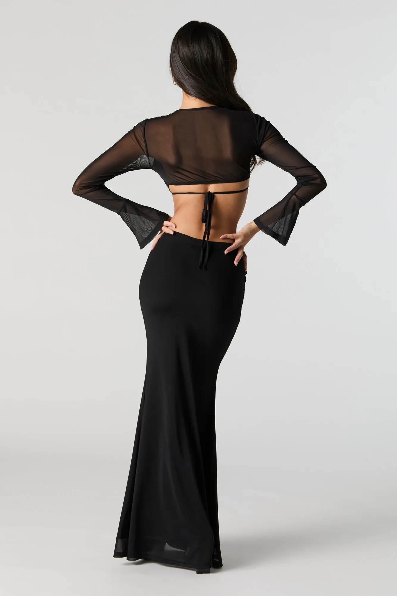 Black Mesh Maxi Skirt sold by Urban Planet product image thumbnail 2