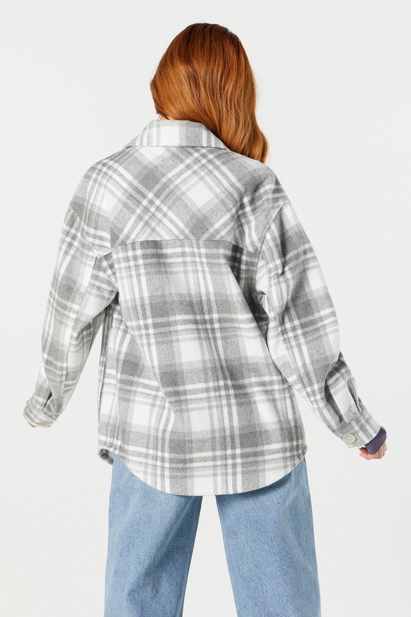 Blouson-chemisier à carreaux bleu gris sold by Urban Planet product image thumbnail 3