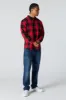 Los Angeles Graphic Plaid Button-Up Top sold by Urban Planet