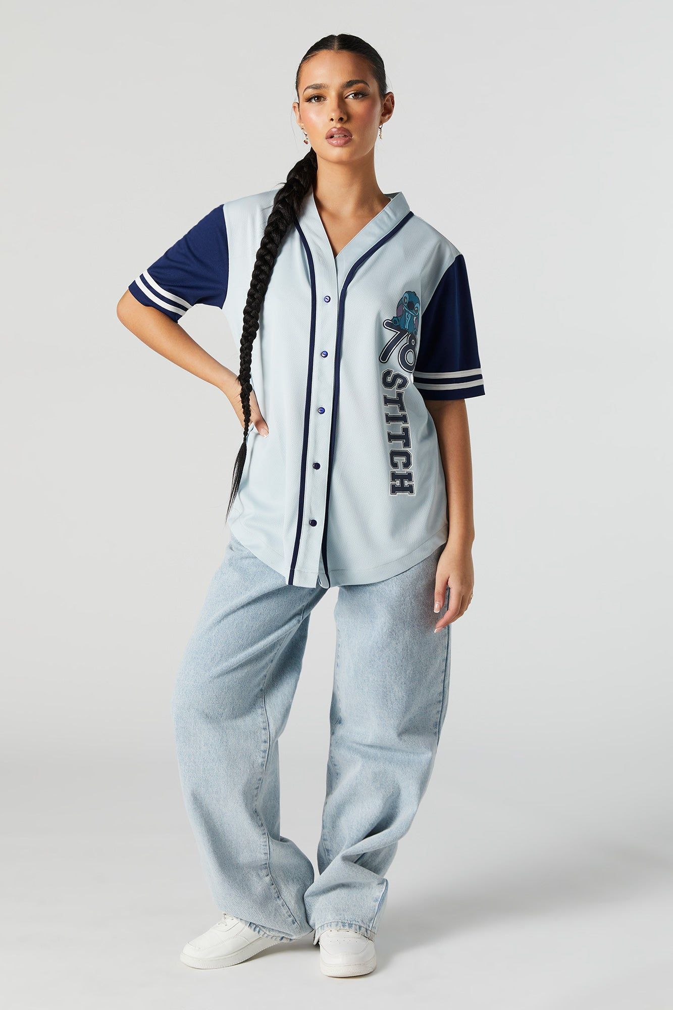 Stitch Graphic Baseball Jersey sold by Urban Planet product image thumbnail 3