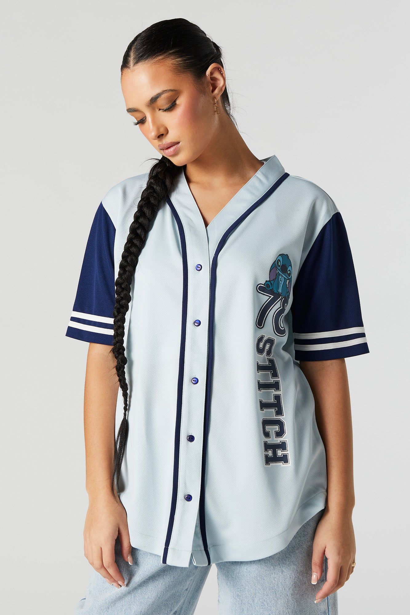 Stitch Graphic Baseball Jersey sold by Urban Planet