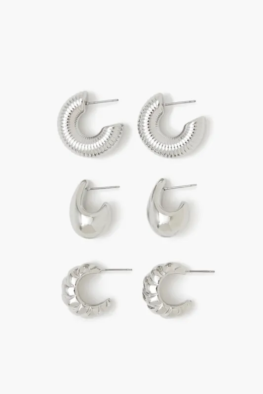 Etched Hoop Earring Set (6 Pcs) sold by Urban Planet