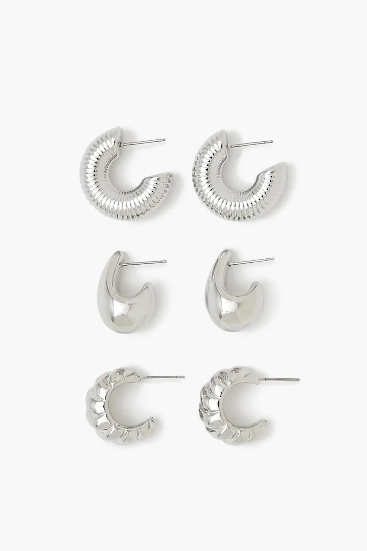 Etched Hoop Earring Set (6 Pcs) sold by Urban Planet