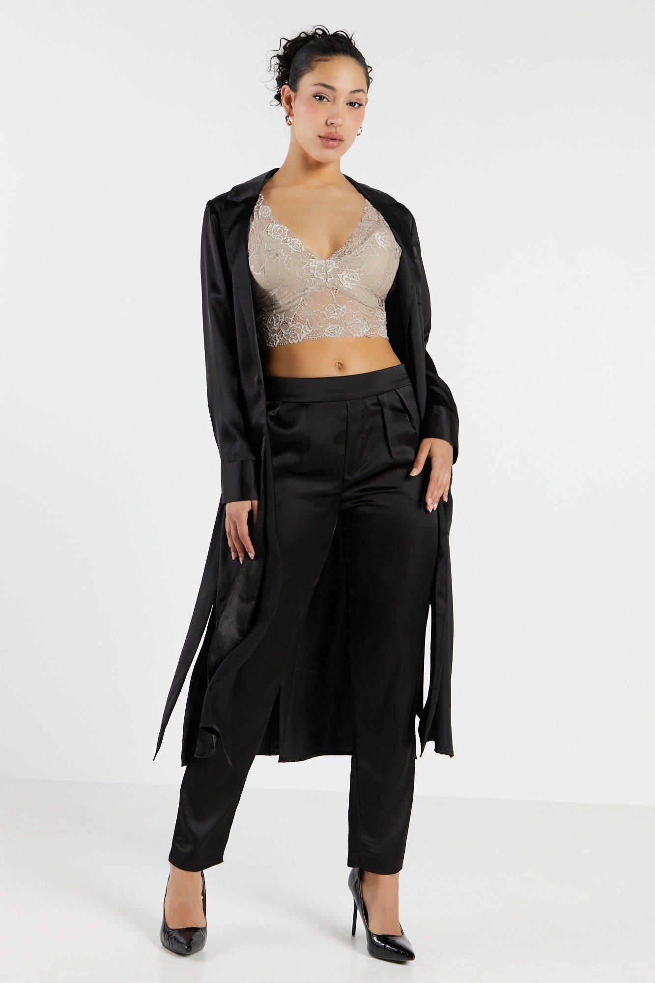 Pantalon mince mi-taille en satin sold by Urban Planet product image thumbnail 5