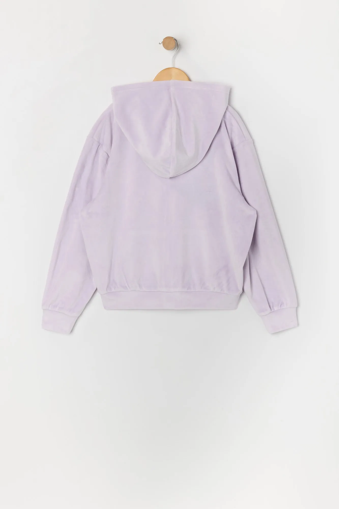 Haut surcimensionné à capuchon en velours avec fermeture à glissière pour fille sold by Urban Planet product image thumbnail 2