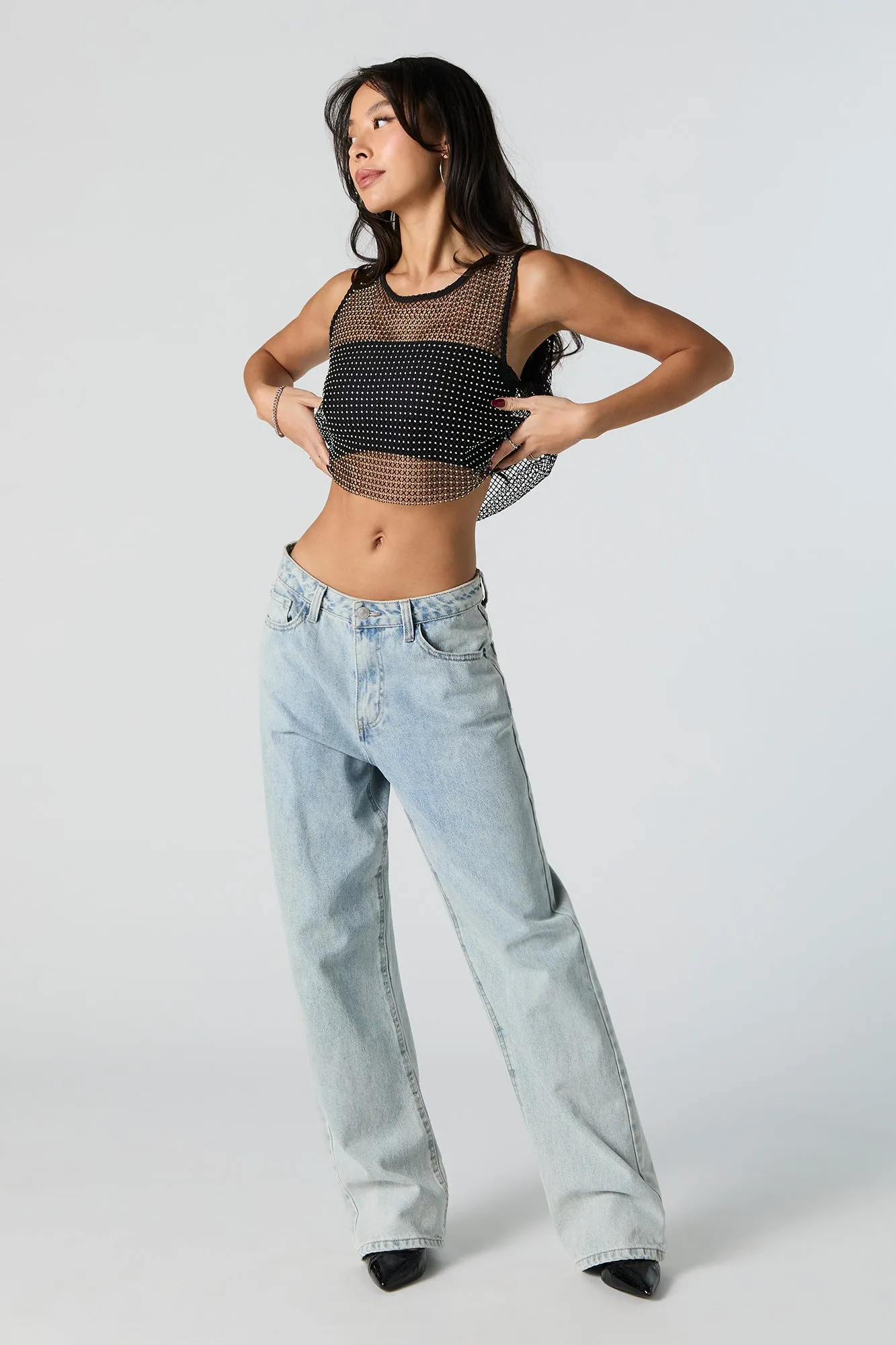 Fishnet Rhinestone Tank sold by Urban Planet product image thumbnail 4