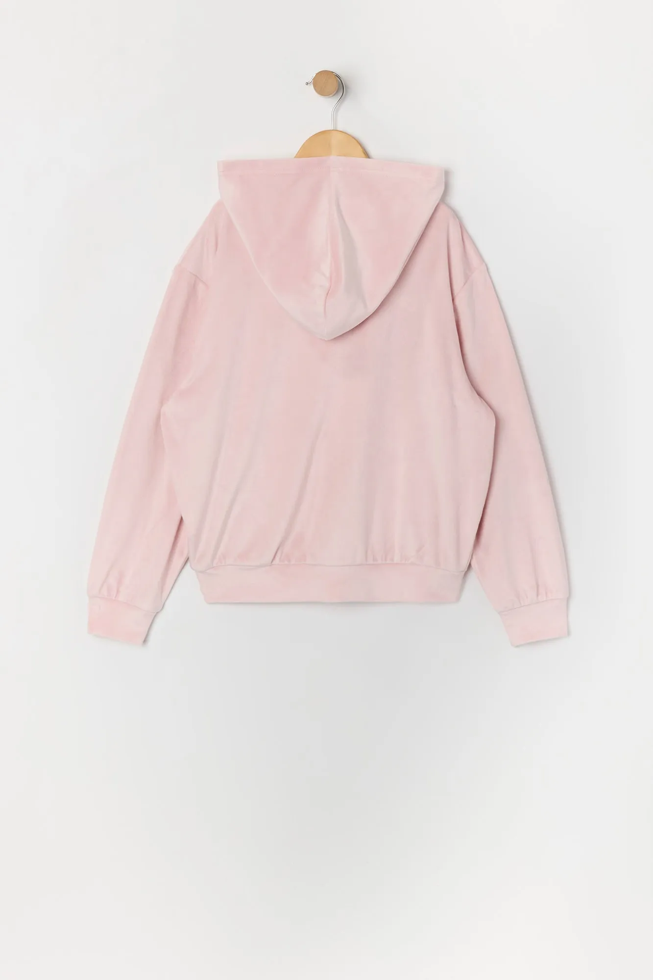 Haut surcimensionné à capuchon en velours avec fermeture à glissière pour fille sold by Urban Planet product image thumbnail 4