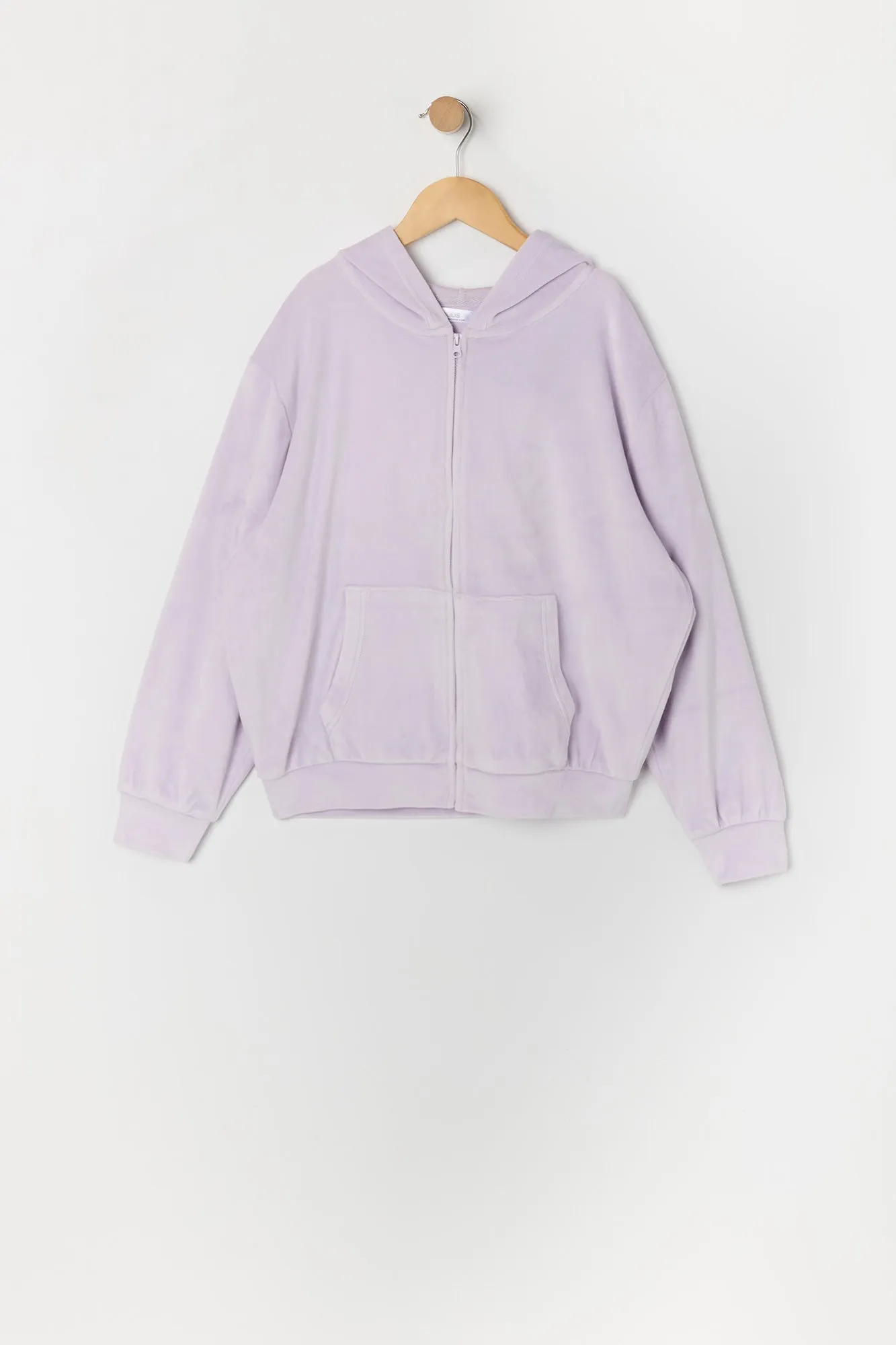 Haut surcimensionné à capuchon en velours avec fermeture à glissière pour fille sold by Urban Planet