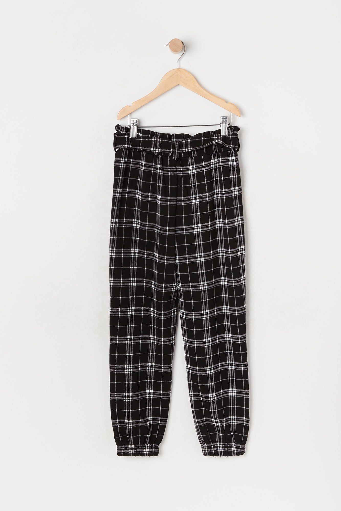 Pantalon de jogging à taille roulée avec carreaux et ceinture sold by Urban Planet product image thumbnail 2