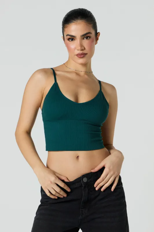 Camisole côtelé sans couture avec encolure en V et bonnets intégrés sold by Urban Planet