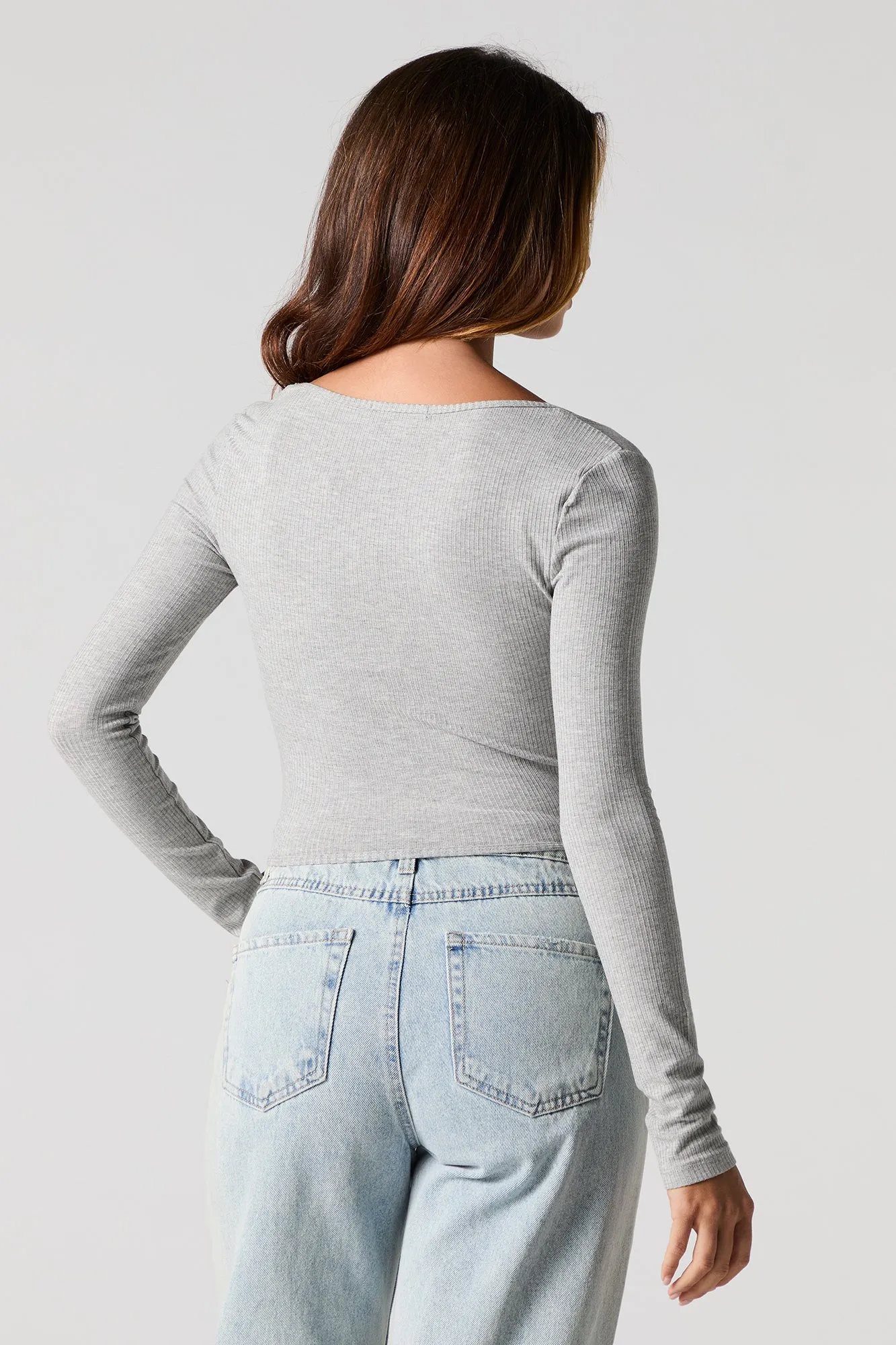 Haut de style corset côtelé à manches longues sold by Urban Planet product image thumbnail 2