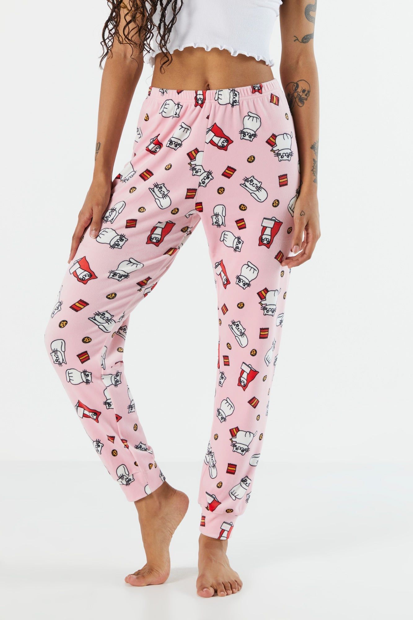 Jogger de pyjama en velours avec motif de chaton et cadeau sold by Urban Planet product image thumbnail 2