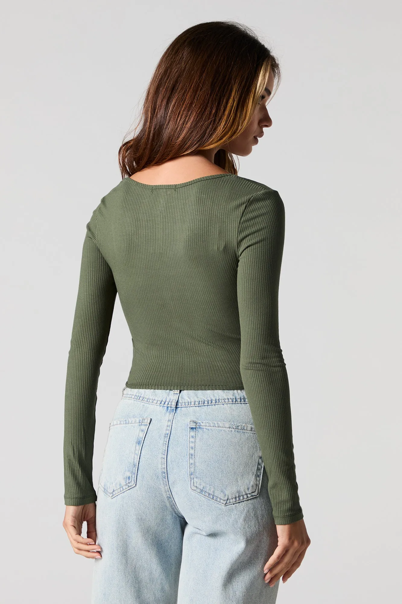 Haut de style corset côtelé à manches longues sold by Urban Planet product image thumbnail 5