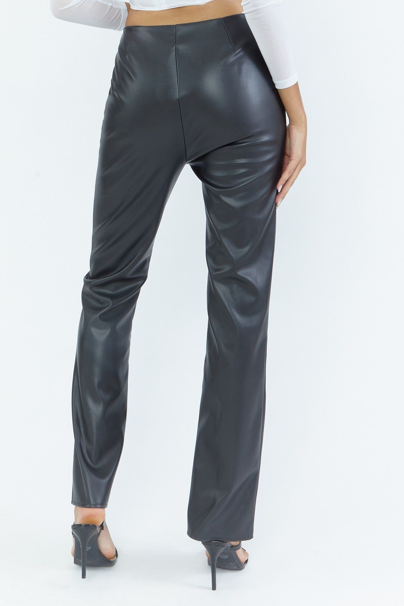 Faux Leather Leg Slit Pant sold by Urban Planet product image thumbnail 4
