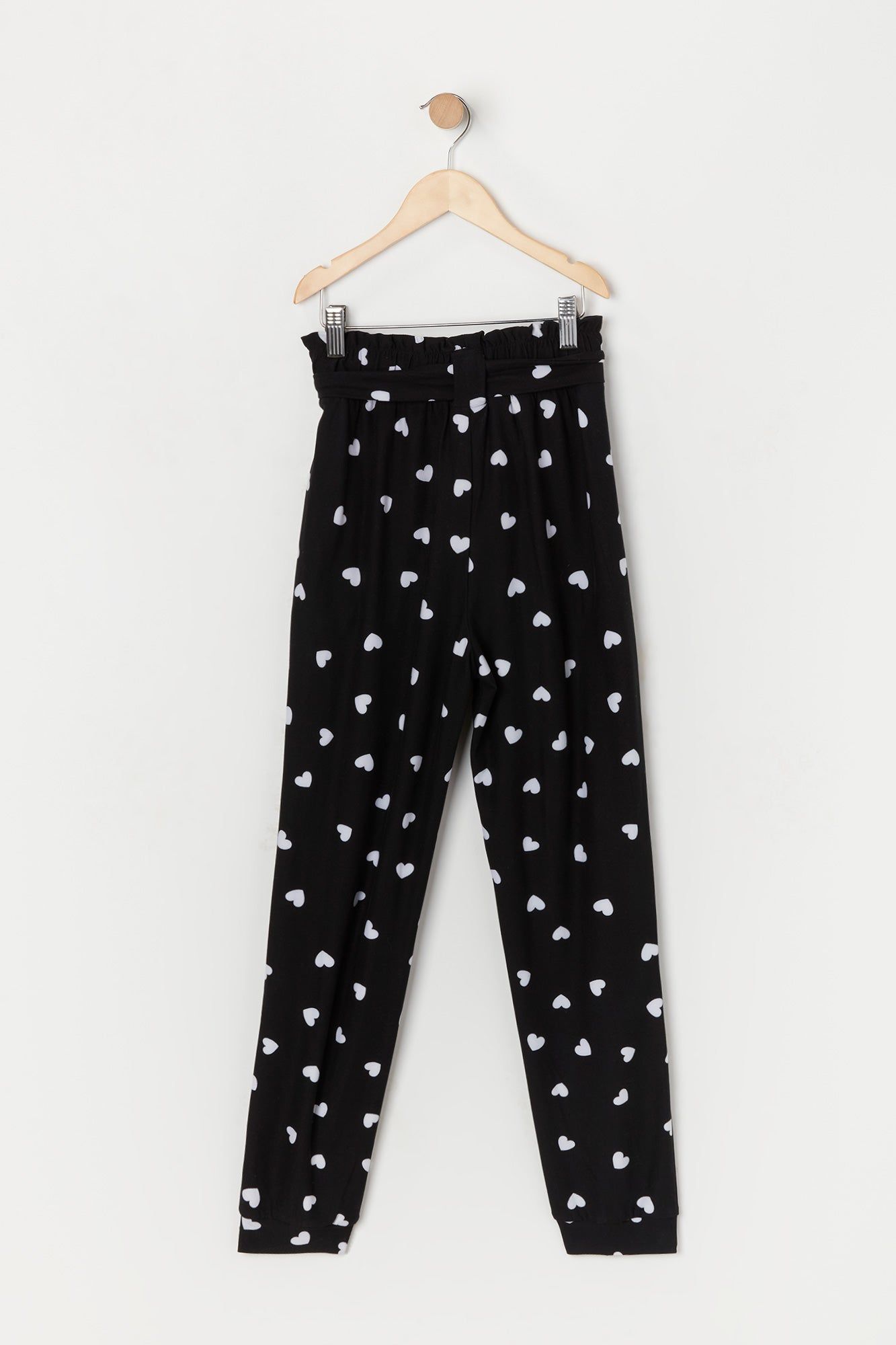 Girls Soft Heart Print Paperbag Jogger sold by Urban Planet product image thumbnail 2