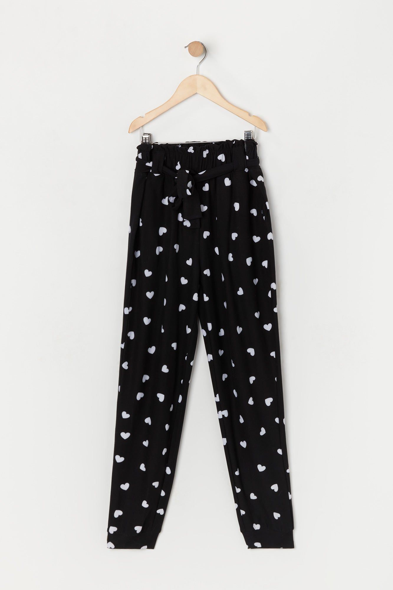 Girls Soft Heart Print Paperbag Jogger sold by Urban Planet