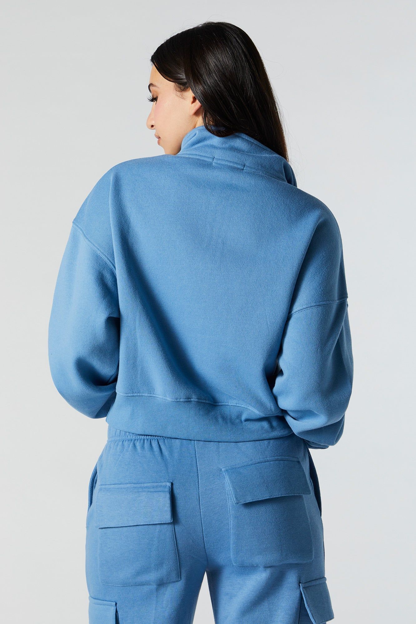 Fleece Quarter Zip Sweatshirt sold by Urban Planet product image thumbnail 2