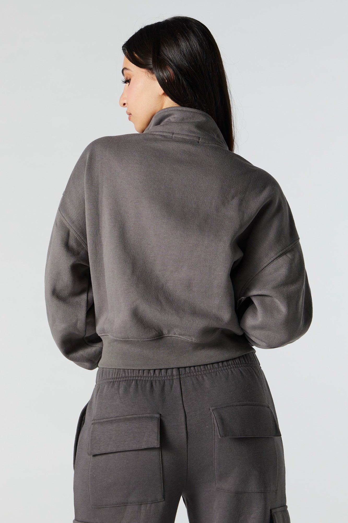 Fleece Quarter Zip Sweatshirt sold by Urban Planet product image thumbnail 5