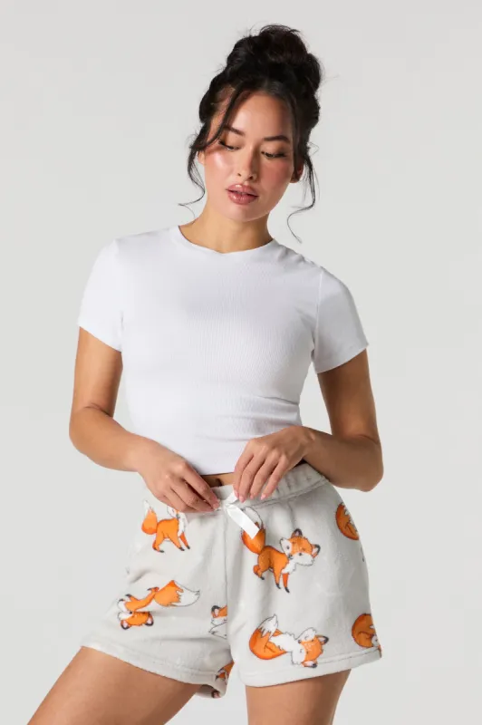 Printed Plush Pajama Short sold by Urban Planet