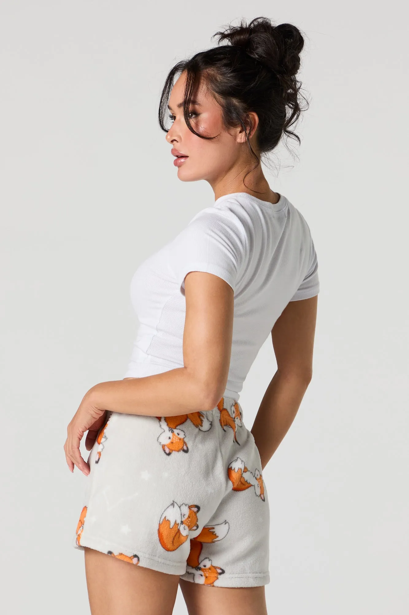 Printed Plush Pajama Short sold by Urban Planet product image thumbnail 2