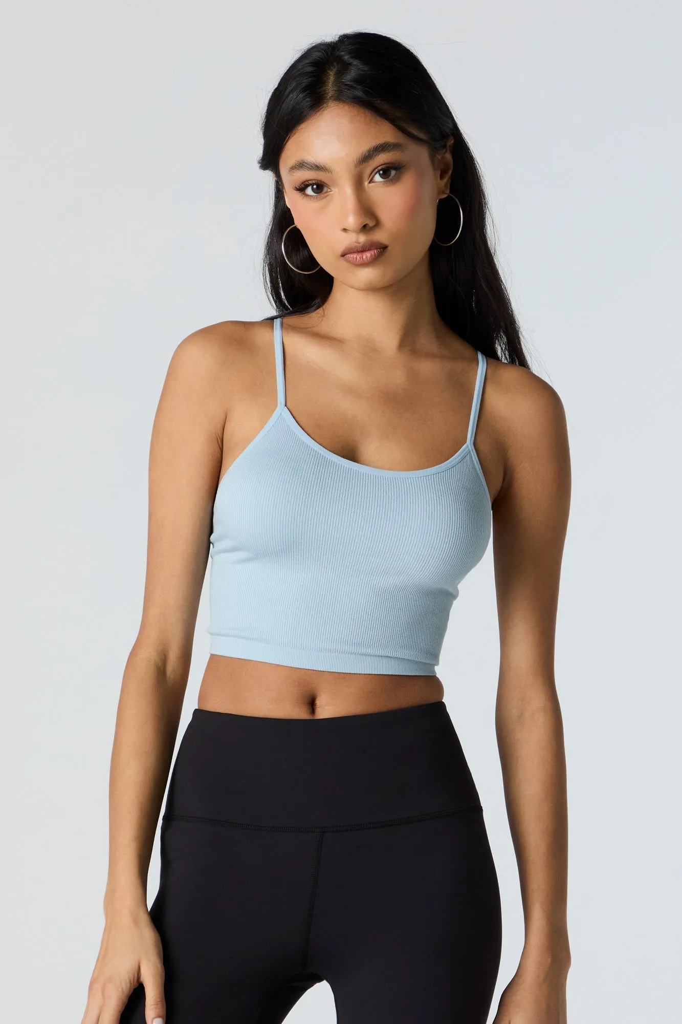 Seamless Ribbed Scoop Neck Cropped Cami sold by Urban Planet