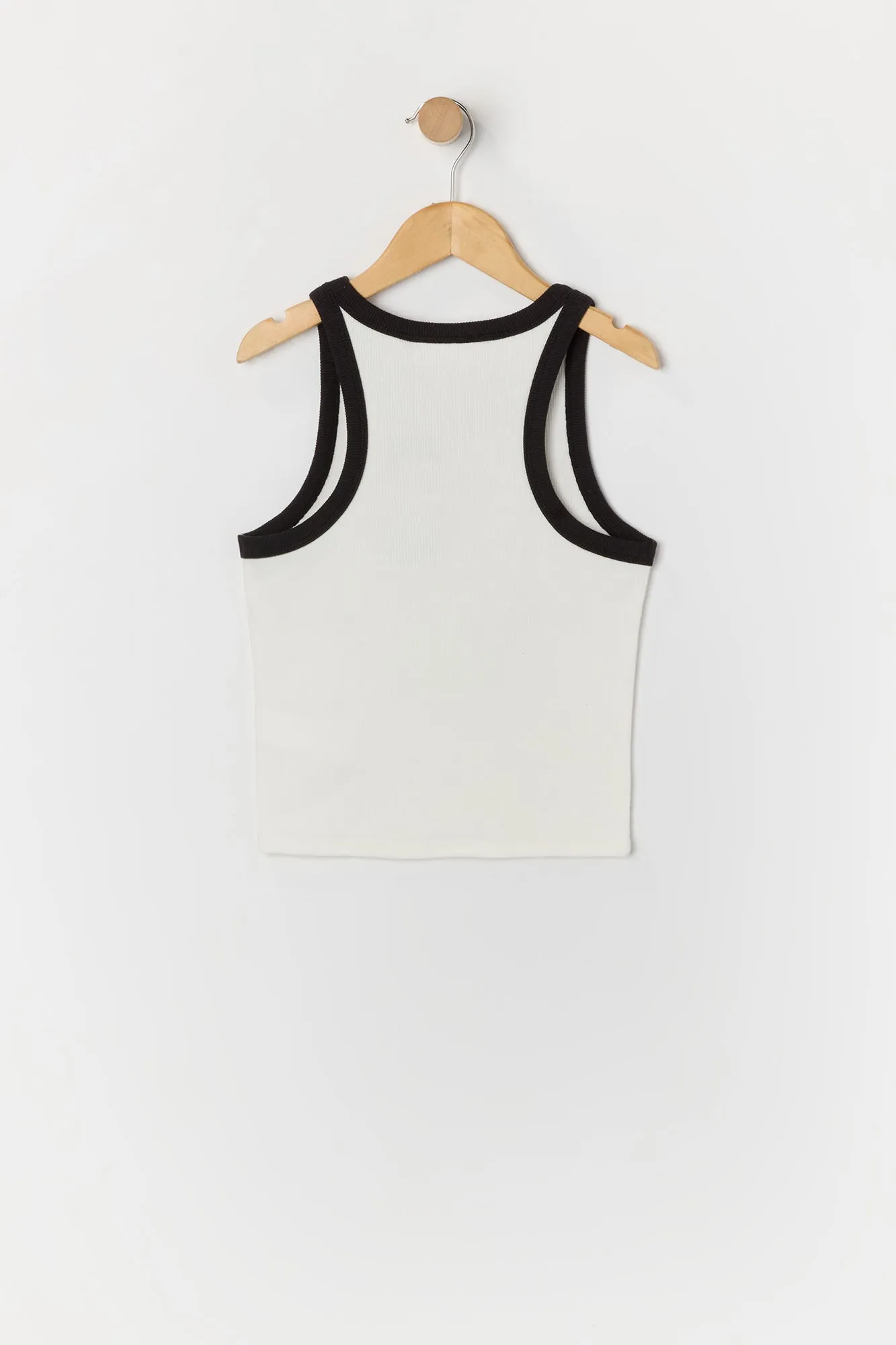 Débardeur côtelé à liséré contrastant avec imprimé Fearless pour fille sold by Urban Planet product image thumbnail 2