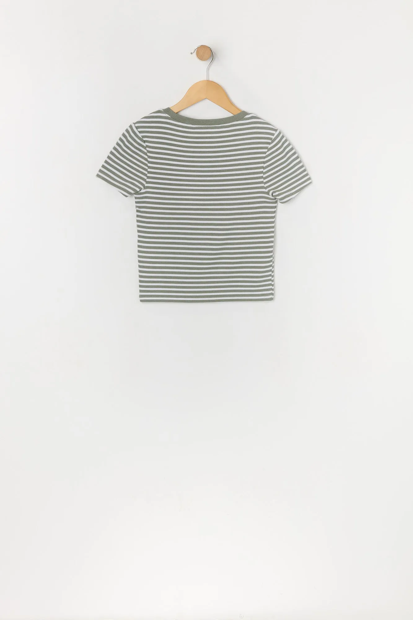 T-shirt ras du cou côtelé rayé pour fille sold by Urban Planet product image thumbnail 2