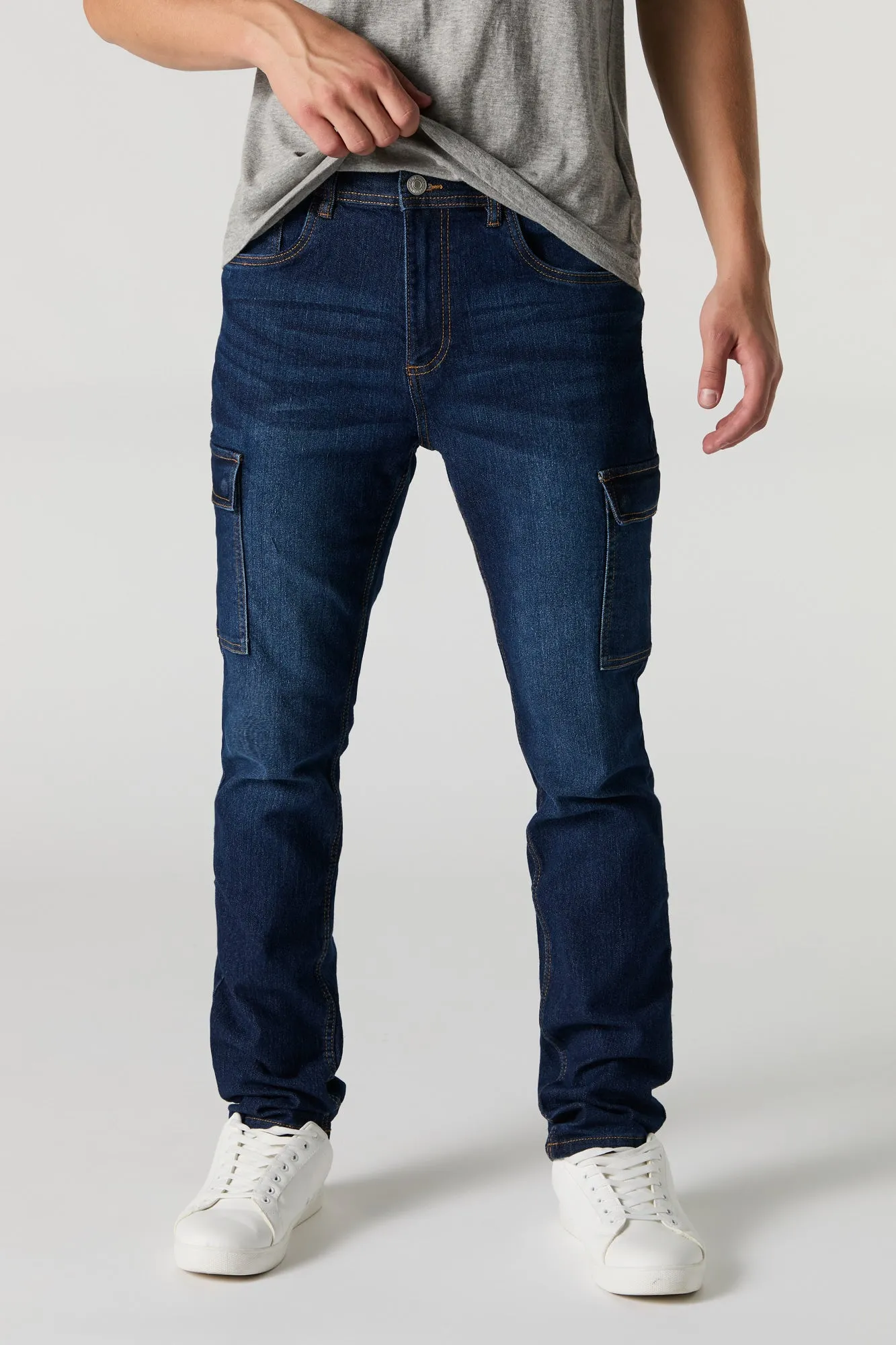 Stacked Skinny Cargo Jean sold by Urban Planet