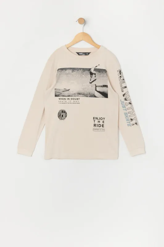 Boys Just Skate Graphic Long Sleeve Top sold by Urban Planet