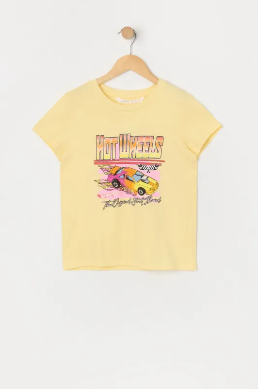 Hot Wheels™ Girls Yellow Graphic T-Shirt sold by Urban Planet