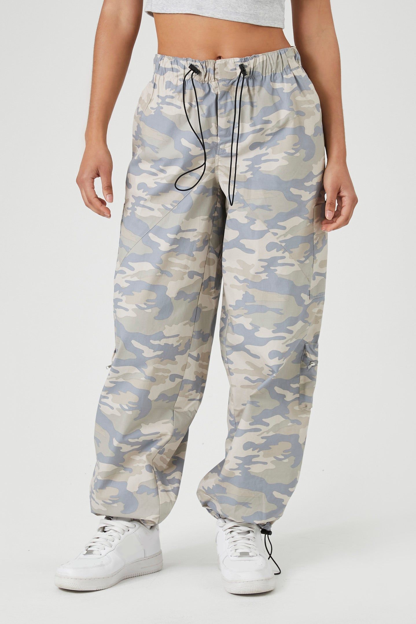 Pantalon de jogging en popeline à taille coulissante avec barillet et motif camouflage sold by Urban Planet product image thumbnail 2