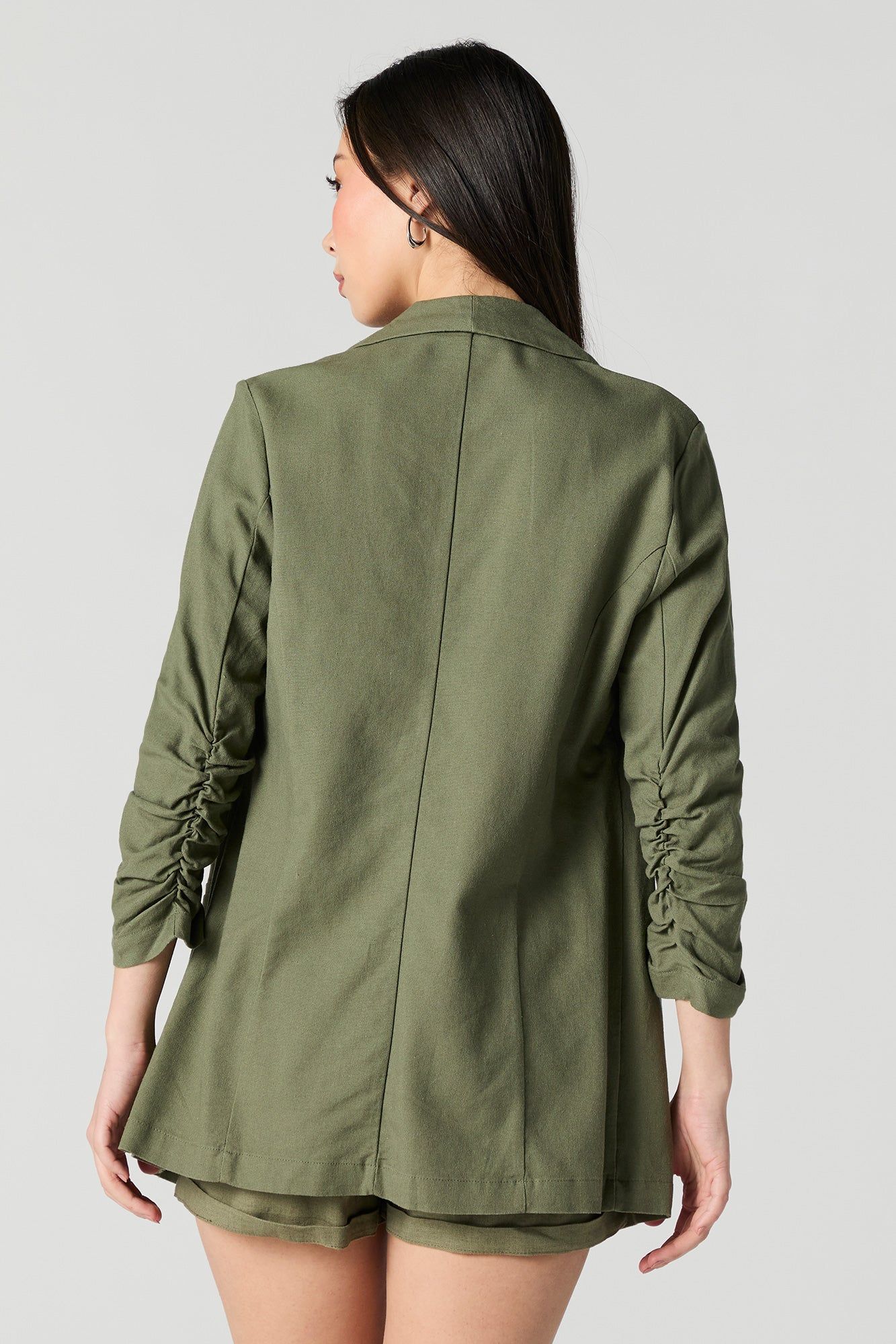 Linen Open Front Blazer sold by Urban Planet product image thumbnail 5