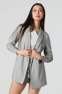 Linen Open Front Blazer sold by Urban Planet