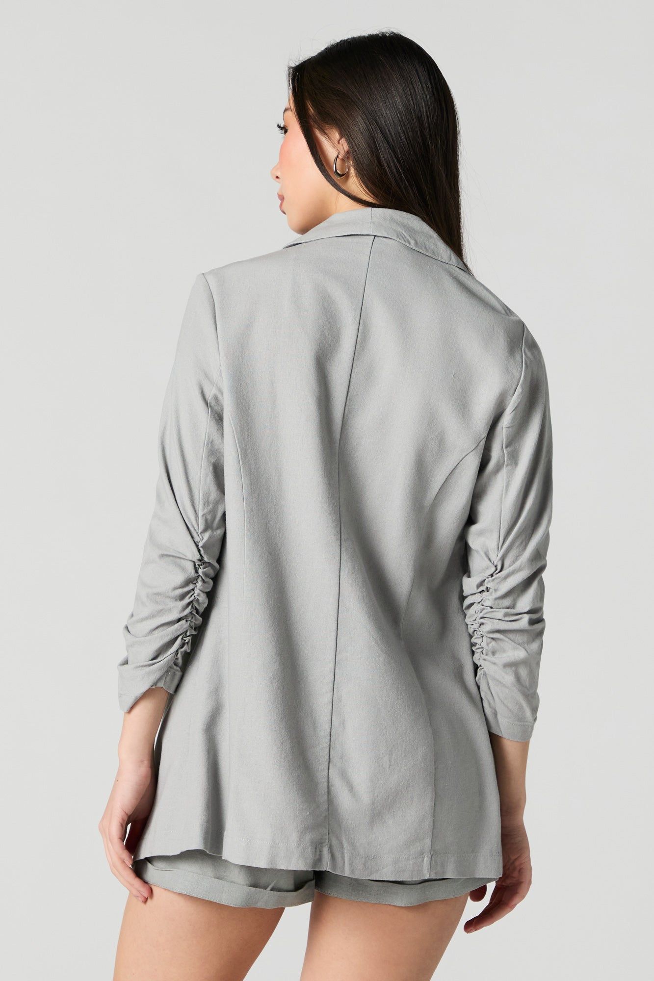 Linen Open Front Blazer sold by Urban Planet product image thumbnail 2