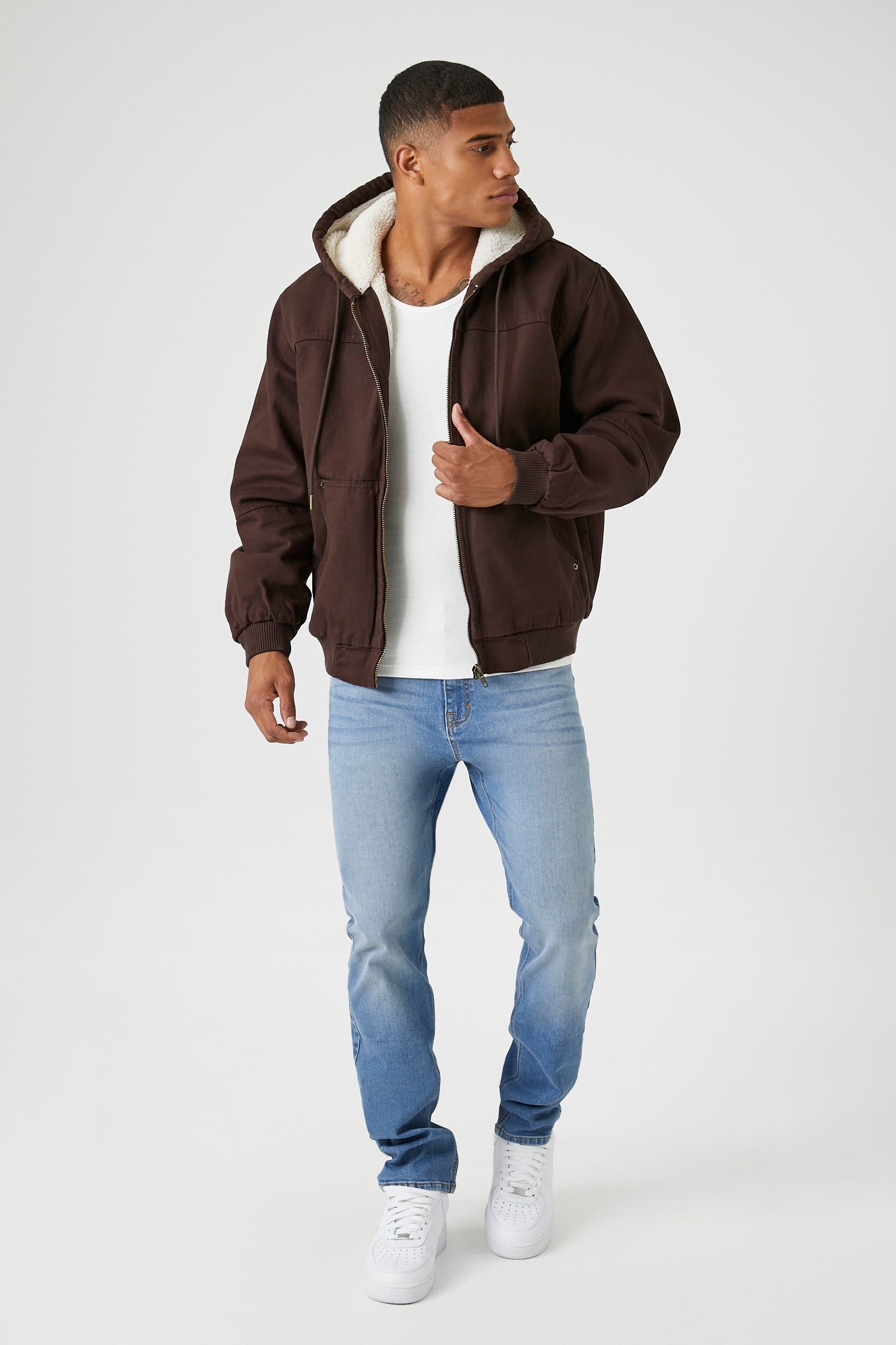 Haut à capuchon avec liséré de similirason et fermeture à glissière sold by Urban Planet product image thumbnail 4