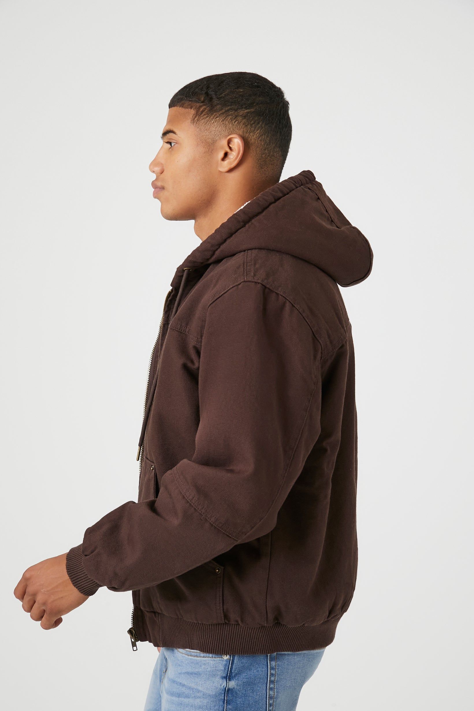 Haut à capuchon avec liséré de similirason et fermeture à glissière sold by Urban Planet product image thumbnail 3